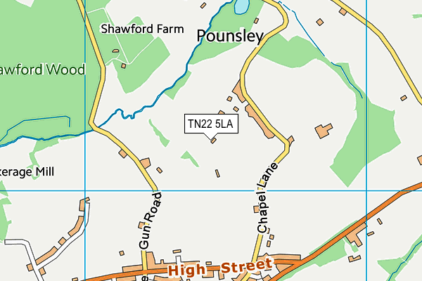 TN22 5LA map - OS VectorMap District (Ordnance Survey)