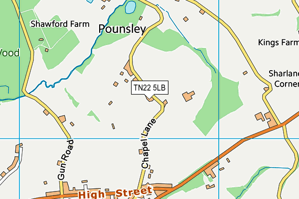 TN22 5LB map - OS VectorMap District (Ordnance Survey)