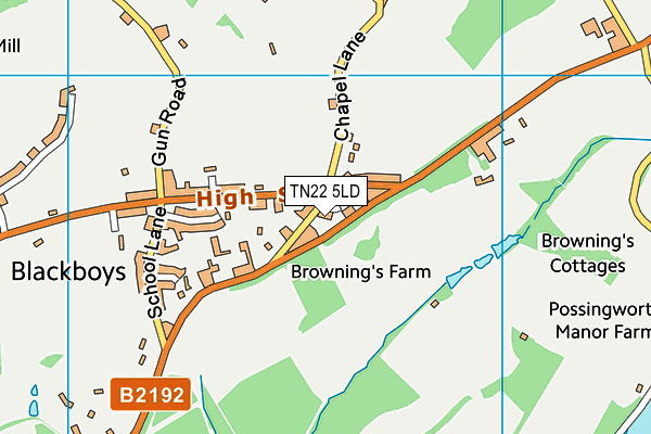 TN22 5LD map - OS VectorMap District (Ordnance Survey)