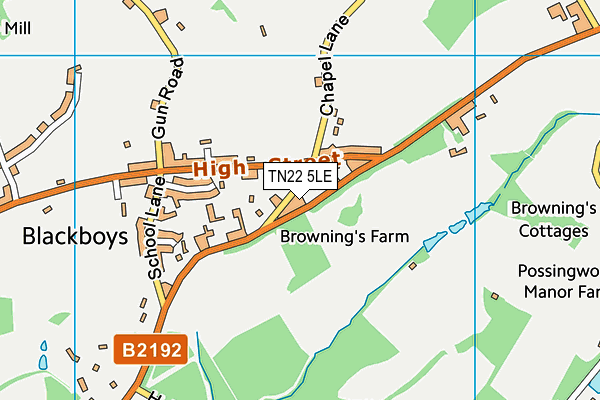 TN22 5LE map - OS VectorMap District (Ordnance Survey)