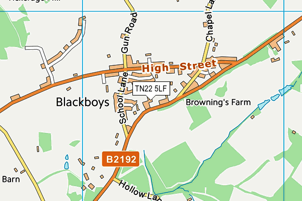 TN22 5LF map - OS VectorMap District (Ordnance Survey)