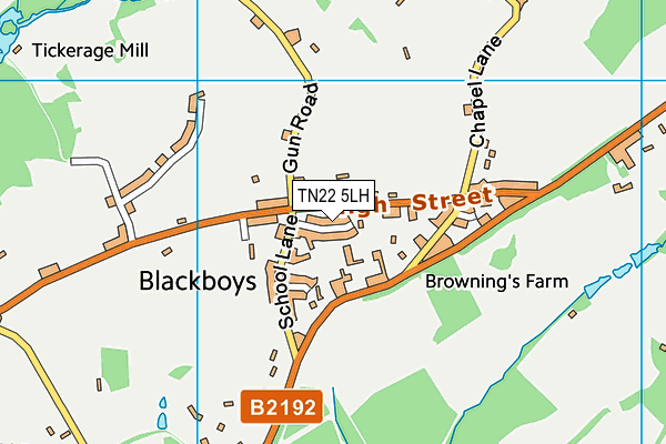TN22 5LH map - OS VectorMap District (Ordnance Survey)