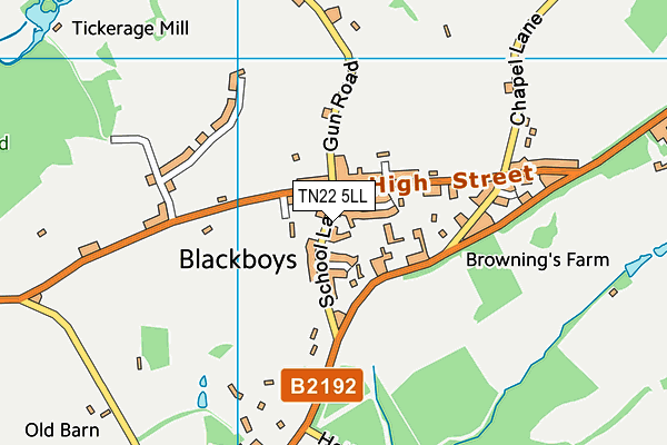 Blackboys Church of England Primary School map (TN22 5LL) - OS VectorMap District (Ordnance Survey)