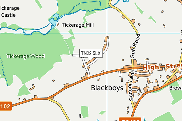TN22 5LX map - OS VectorMap District (Ordnance Survey)