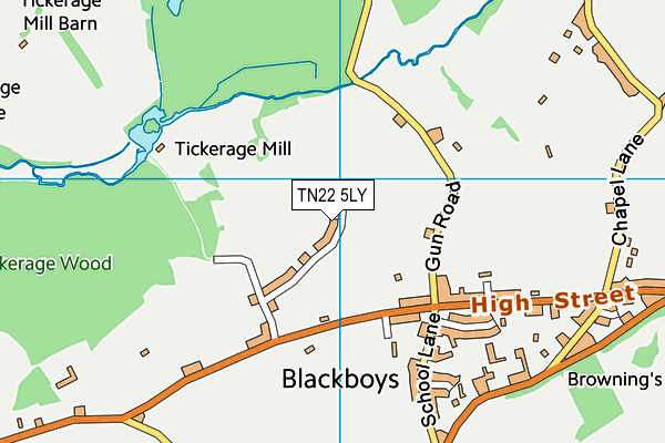 TN22 5LY map - OS VectorMap District (Ordnance Survey)