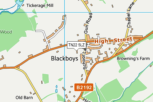 TN22 5LZ map - OS VectorMap District (Ordnance Survey)
