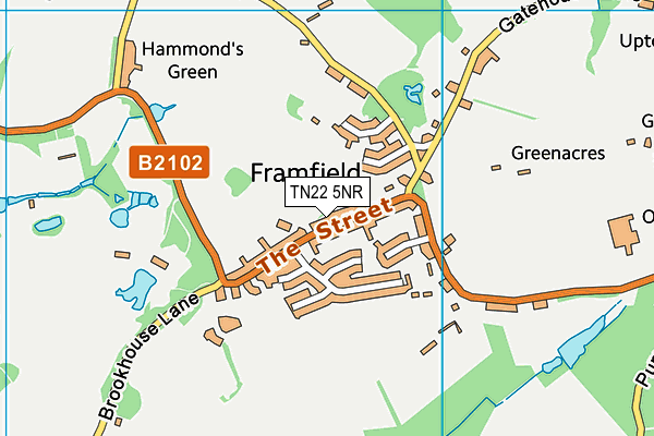 Framfield Recreation Ground map (TN22 5NR) - OS VectorMap District (Ordnance Survey)