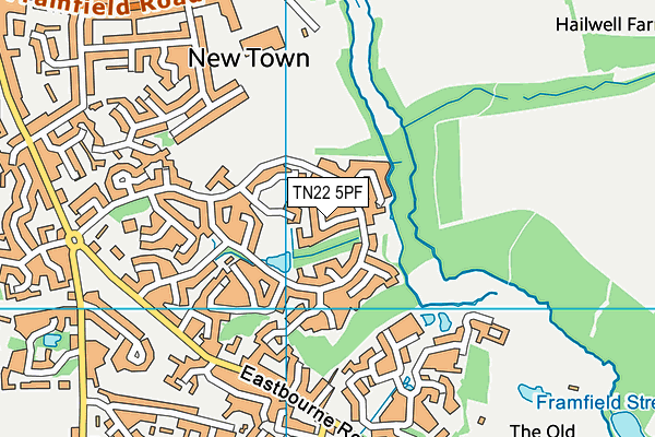 TN22 5PF map - OS VectorMap District (Ordnance Survey)