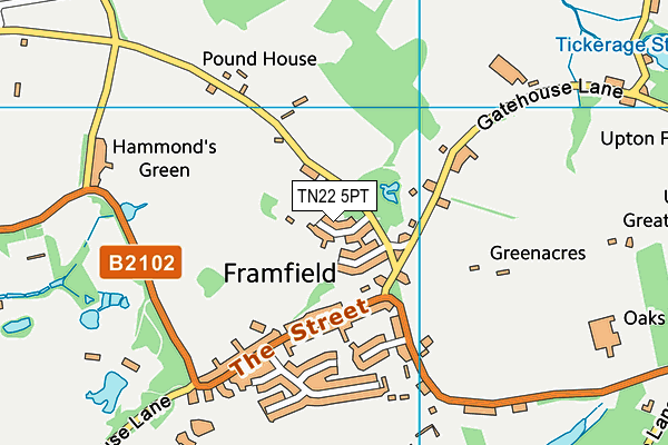 TN22 5PT map - OS VectorMap District (Ordnance Survey)