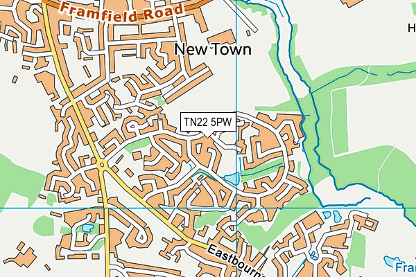Harlands Farm map (TN22 5PW) - OS VectorMap District (Ordnance Survey)
