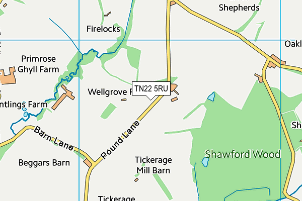 TN22 5RU map - OS VectorMap District (Ordnance Survey)