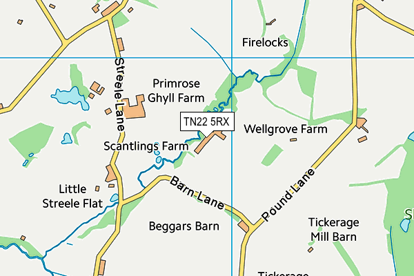 TN22 5RX map - OS VectorMap District (Ordnance Survey)