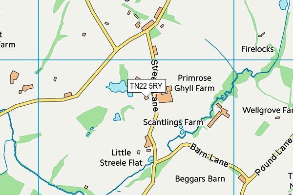 TN22 5RY map - OS VectorMap District (Ordnance Survey)