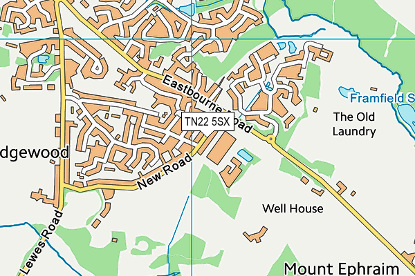 TN22 5SX map - OS VectorMap District (Ordnance Survey)