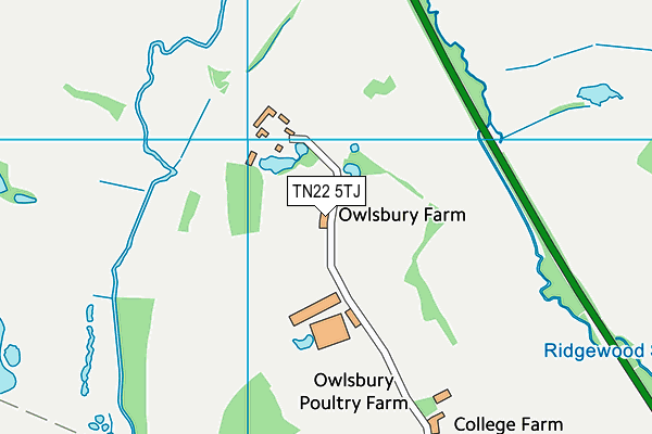 TN22 5TJ map - OS VectorMap District (Ordnance Survey)
