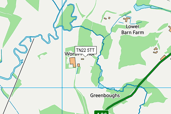 TN22 5TT map - OS VectorMap District (Ordnance Survey)