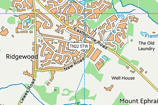 TN22 5TW map - OS VectorMap District (Ordnance Survey)