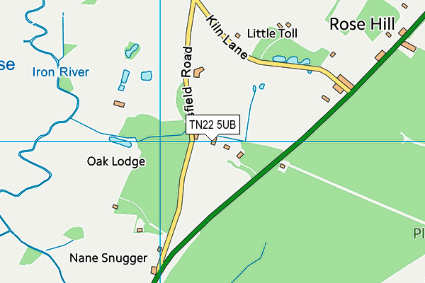 TN22 5UB map - OS VectorMap District (Ordnance Survey)