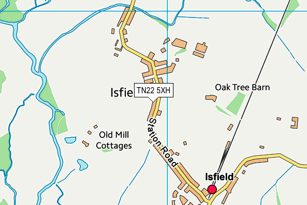 Isfield Recreation Ground map (TN22 5XH) - OS VectorMap District (Ordnance Survey)