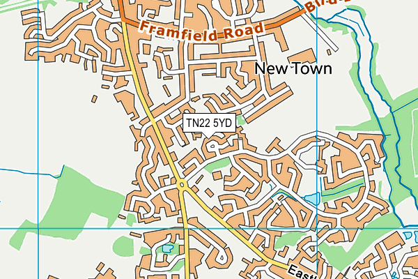 TN22 5YD map - OS VectorMap District (Ordnance Survey)