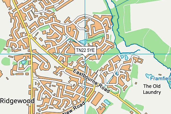TN22 5YE map - OS VectorMap District (Ordnance Survey)