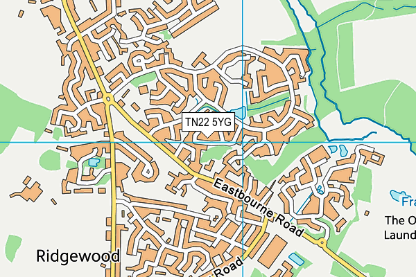TN22 5YG map - OS VectorMap District (Ordnance Survey)