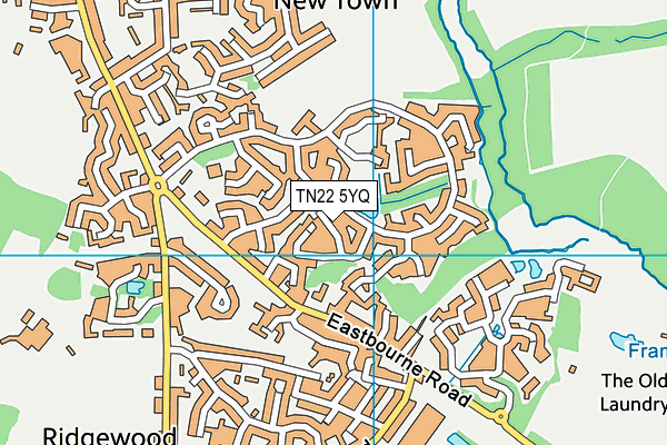 TN22 5YQ map - OS VectorMap District (Ordnance Survey)