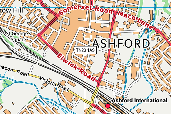 TN23 1AS map - OS VectorMap District (Ordnance Survey)