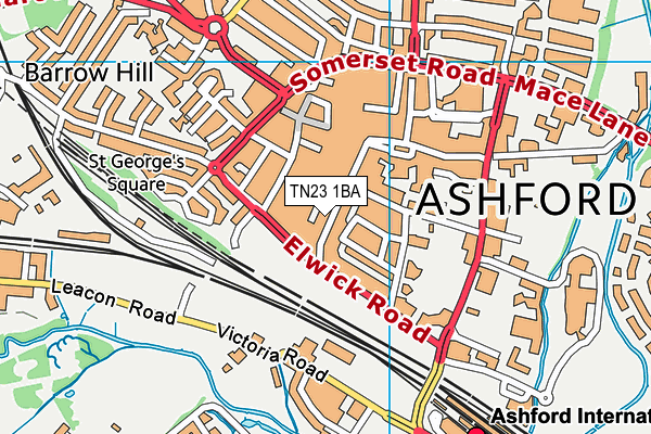 Threshold Learning Centre - Ashford (Closed) map (TN23 1BA) - OS VectorMap District (Ordnance Survey)