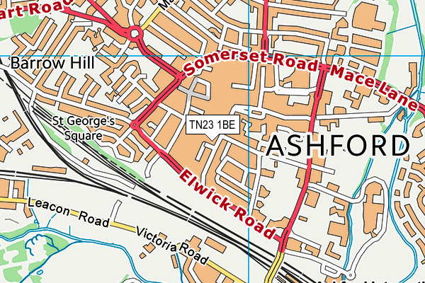 TN23 1BE map - OS VectorMap District (Ordnance Survey)