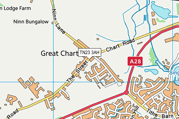 TN23 3AH map - OS VectorMap District (Ordnance Survey)