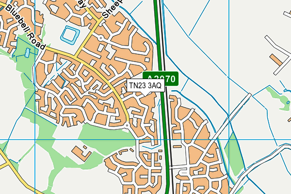 TN23 3AQ map - OS VectorMap District (Ordnance Survey)