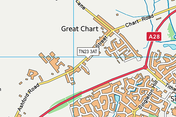 TN23 3AT map - OS VectorMap District (Ordnance Survey)