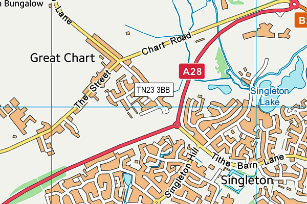 Great Chart Playing Fields map (TN23 3BB) - OS VectorMap District (Ordnance Survey)