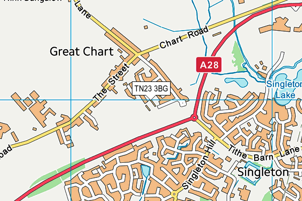 TN23 3BG map - OS VectorMap District (Ordnance Survey)