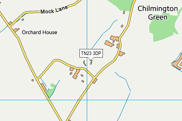 TN23 3DP map - OS VectorMap District (Ordnance Survey)