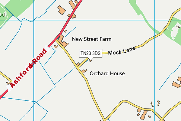 TN23 3DS map - OS VectorMap District (Ordnance Survey)