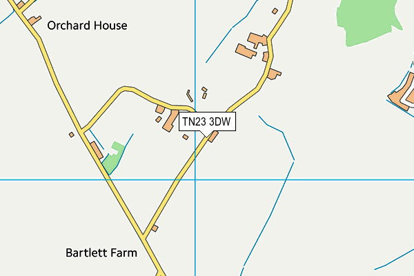 TN23 3DW map - OS VectorMap District (Ordnance Survey)
