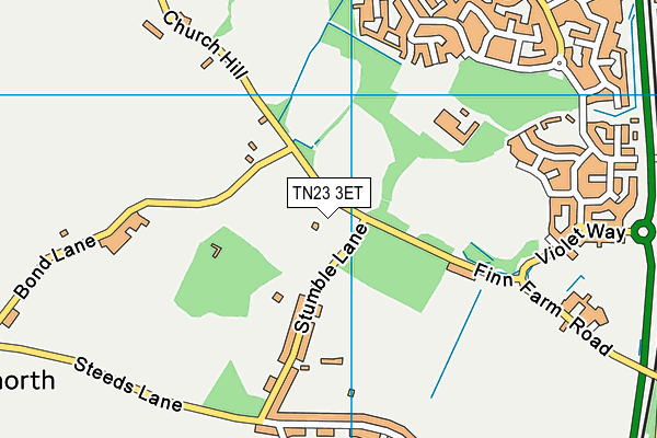 TN23 3ET map - OS VectorMap District (Ordnance Survey)
