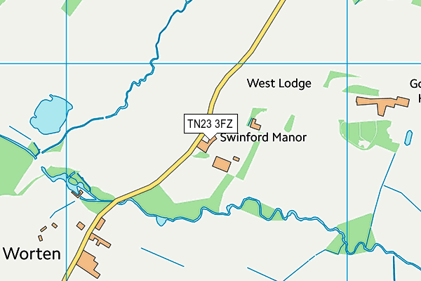 TN23 3FZ map - OS VectorMap District (Ordnance Survey)