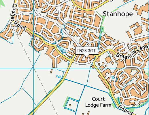 TN23 3GT map - OS VectorMap District (Ordnance Survey)