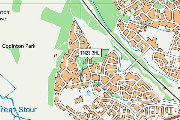 TN23 3HL map - OS VectorMap District (Ordnance Survey)