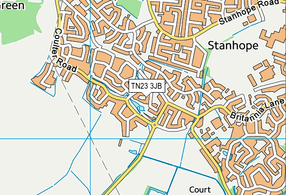 TN23 3JB map - OS VectorMap District (Ordnance Survey)