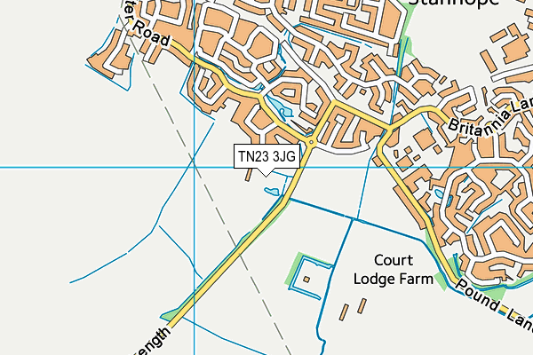 TN23 3JG map - OS VectorMap District (Ordnance Survey)