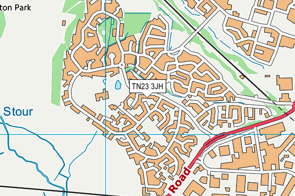 TN23 3JH map - OS VectorMap District (Ordnance Survey)