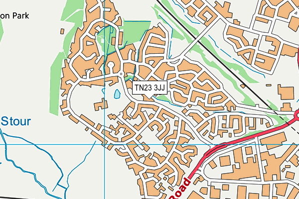 TN23 3JJ map - OS VectorMap District (Ordnance Survey)