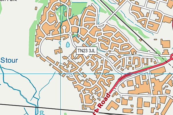 TN23 3JL map - OS VectorMap District (Ordnance Survey)