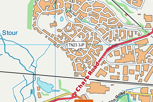 TN23 3JP map - OS VectorMap District (Ordnance Survey)