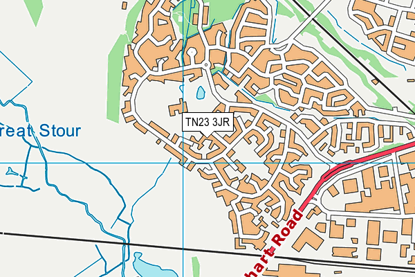 TN23 3JR map - OS VectorMap District (Ordnance Survey)