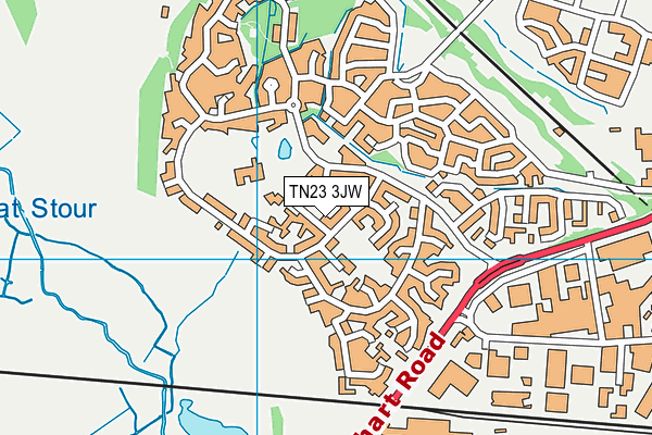 TN23 3JW map - OS VectorMap District (Ordnance Survey)